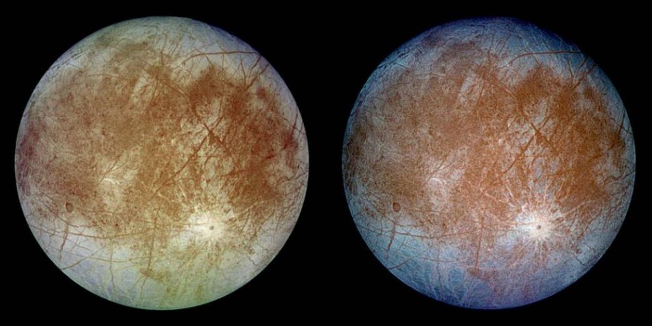 Jeden z najzáhadnejších mesiacov planéty Jupiter. Európa nesie svoje meno po jednej z mileniek gréckeho boha Dia. Foto: NASA - www.nasa.gov