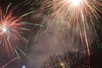 Na snímke novoročný ohňostroj v Košiciach 1. januá