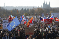 Masová demonštrácia v Prahe proti Babišovi