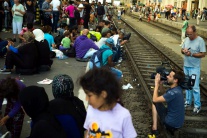 Migranti na Východnej stanici v Budapešti