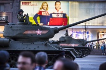 Nácvik vojenskej prehliadky na moskovskom Červenom