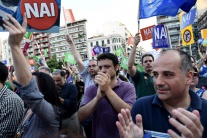 Demonštrácie nespokojných Grékov